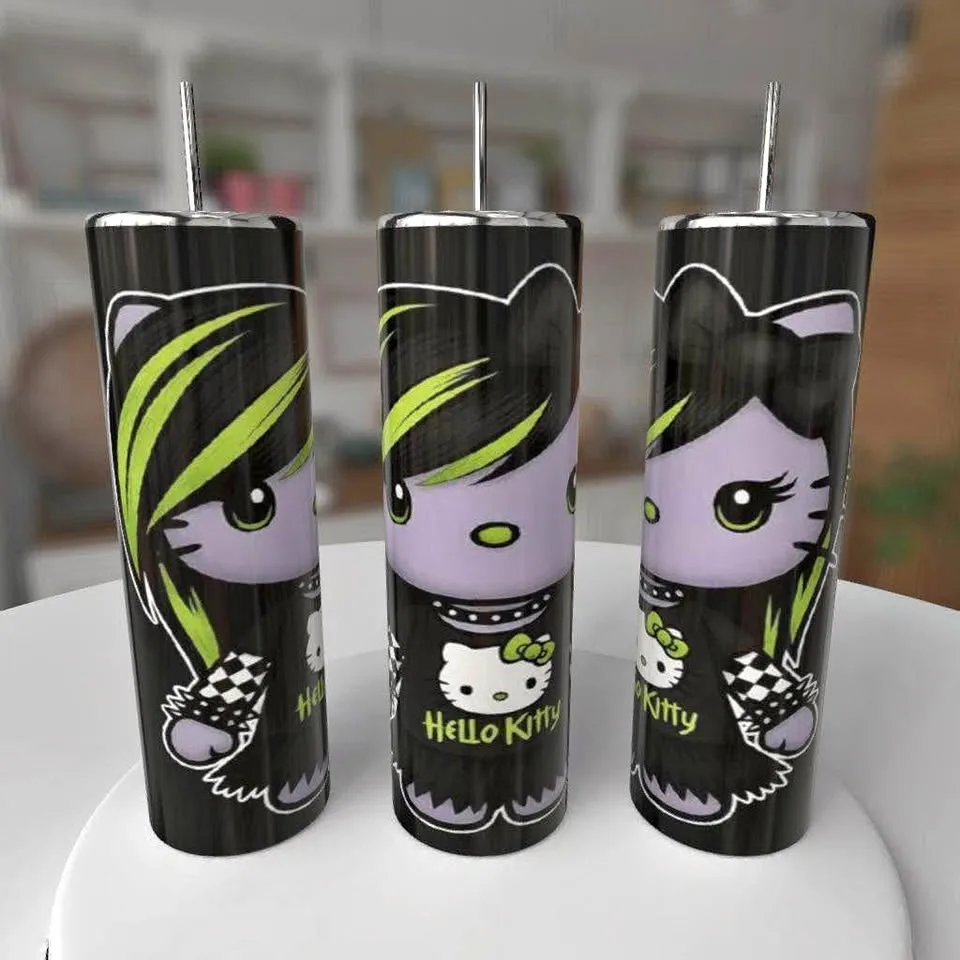 Hello Kitty Green and purple Gothic 20oz Tumblers thumbnail