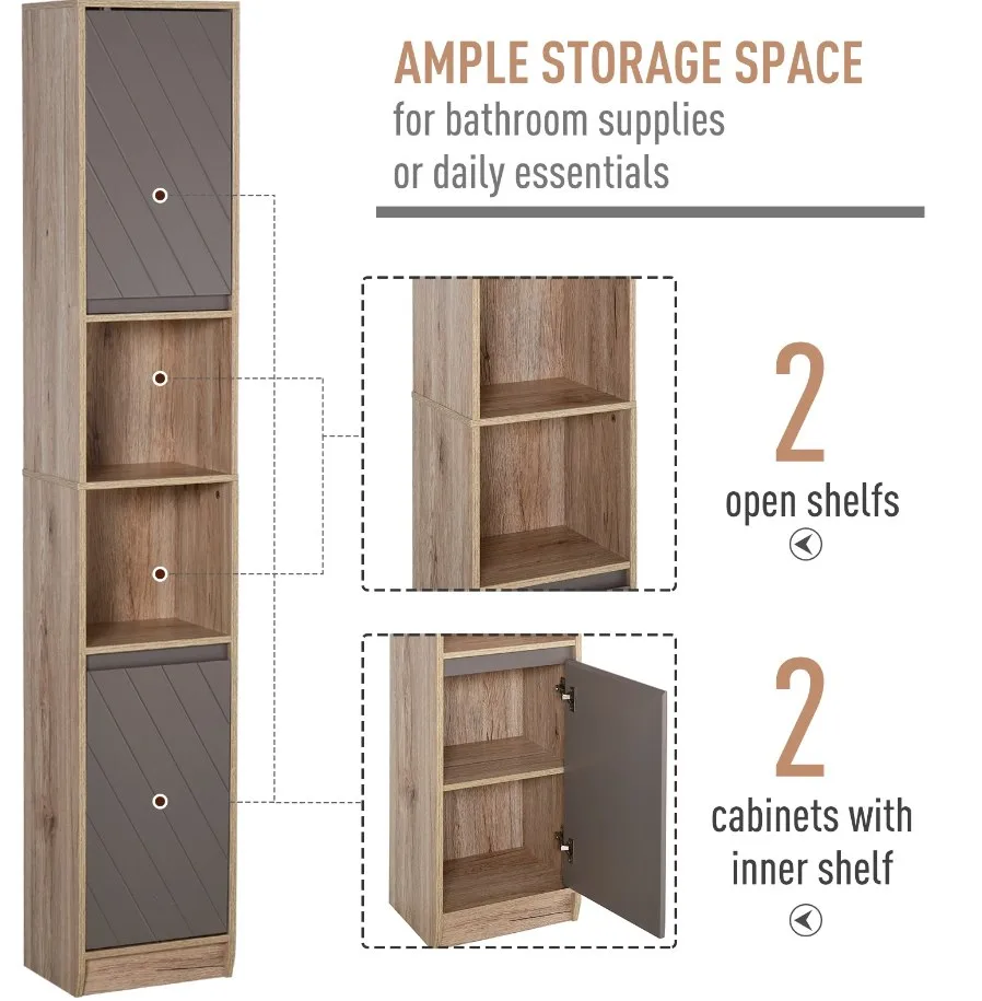 67" Narrow Bathroom Storage Cabinet image indicator(3)