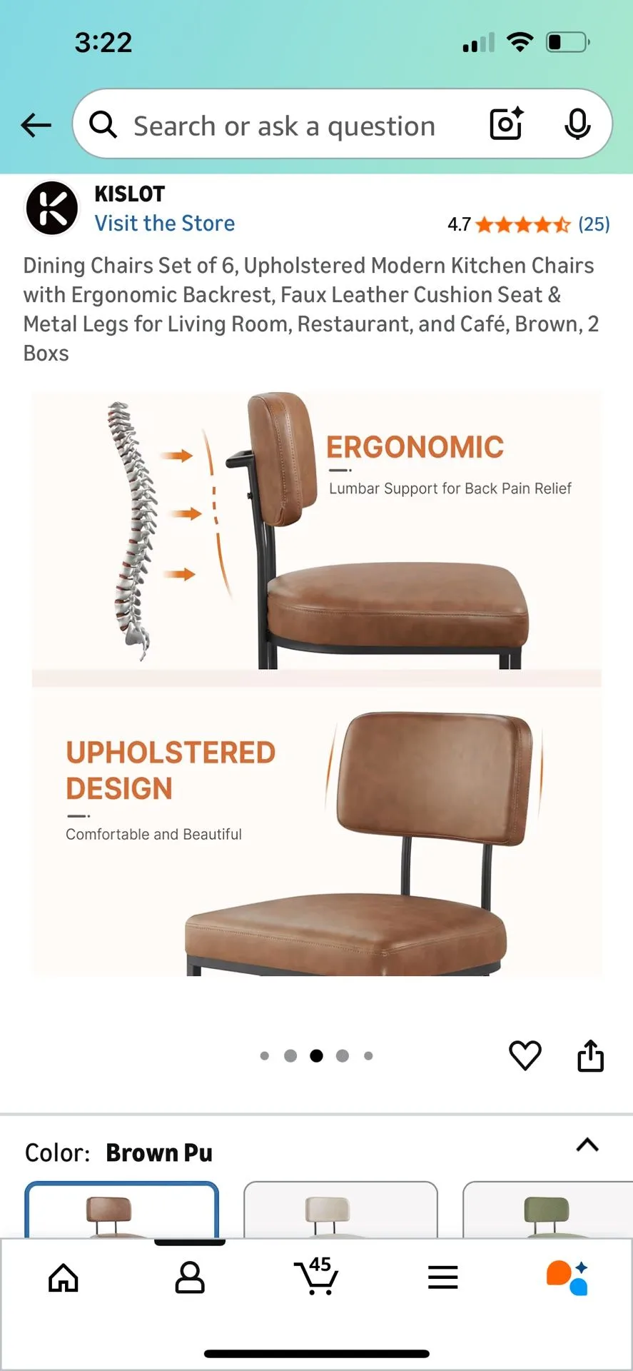 KISLOT Dining chairs Set Of 6 image indicator(2)