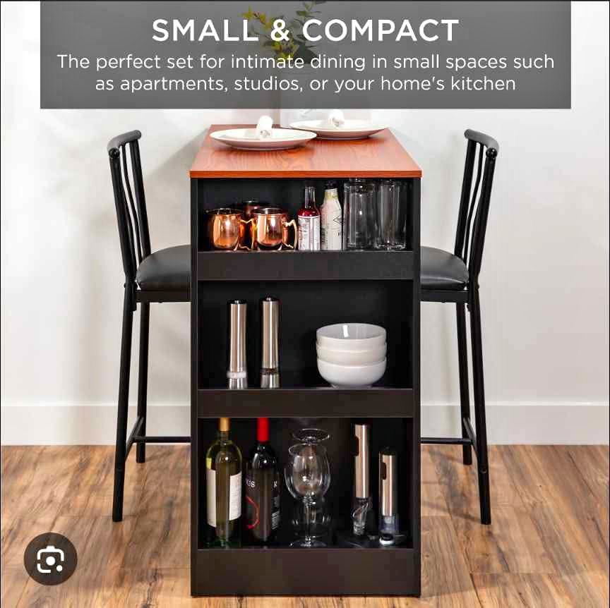 Small & Compact Dining Table with two chairs