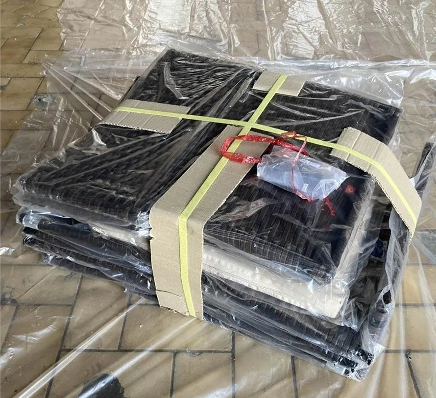 Patio Resin Wicker Armless Chair Brown w/Beige Cushions image indicator(3)