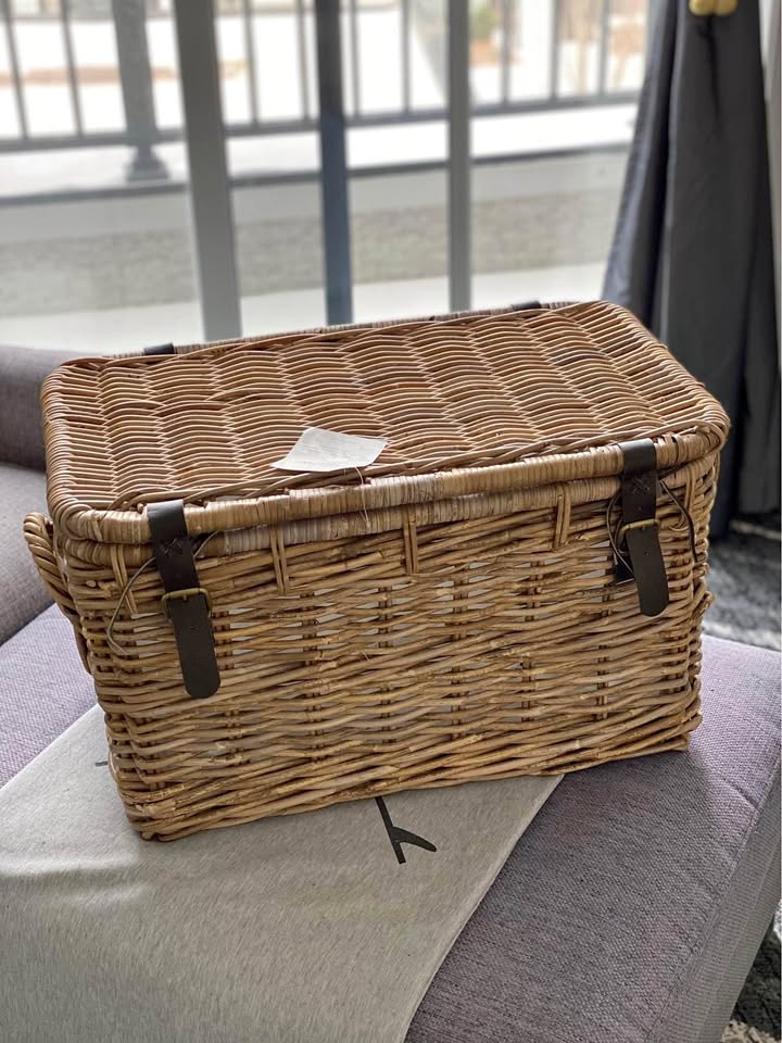 Wicker Basket with Lid - East at Main (Brand)