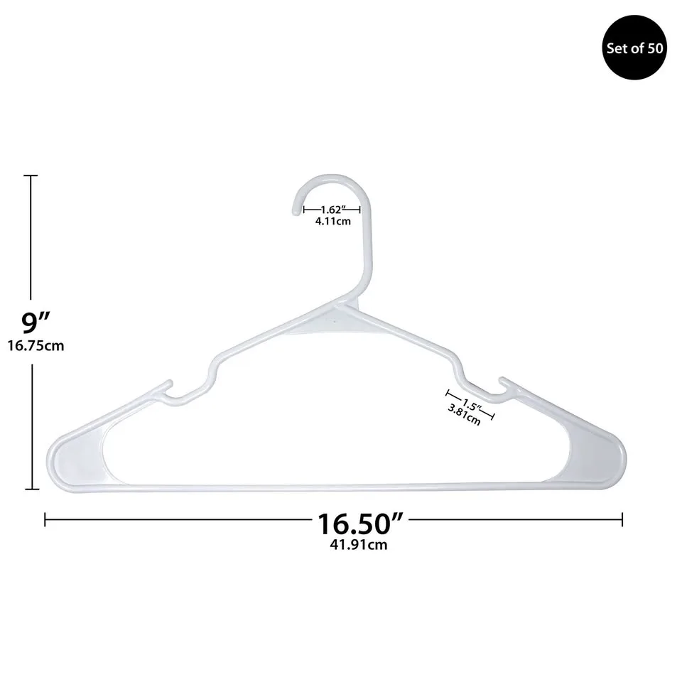 50 Plastic Hangers- White image indicator(3)