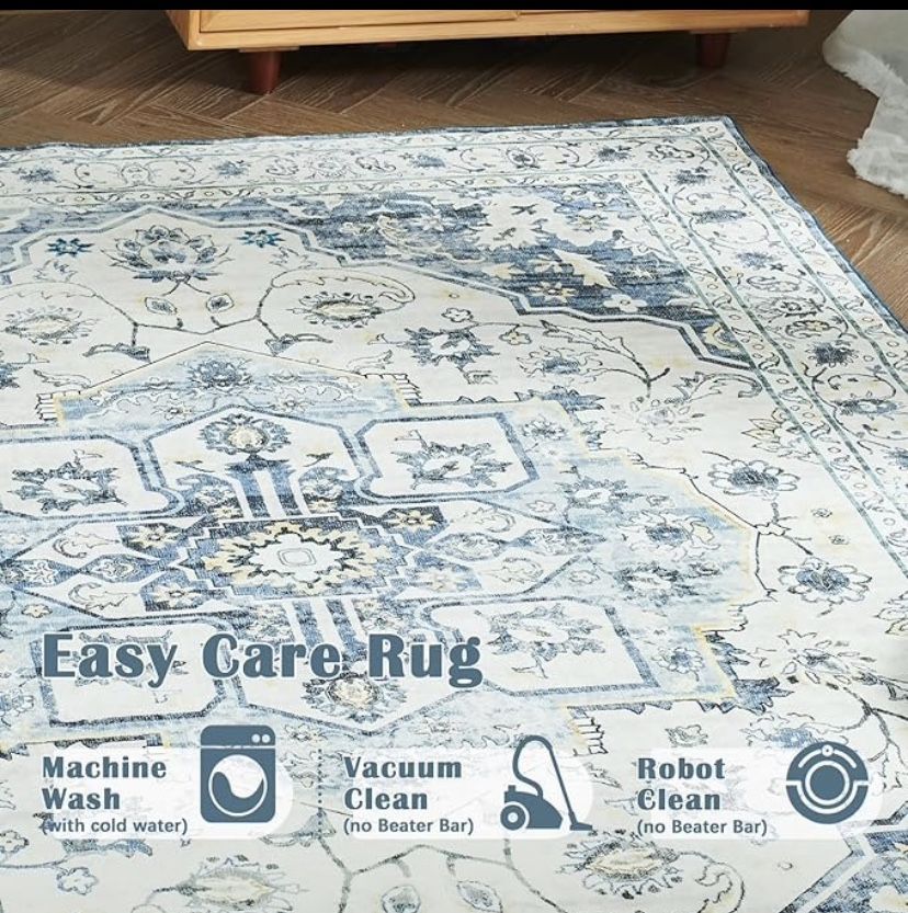 6x9 Distressed Medallion Soft Large Lightweight Carpet - photo 3
