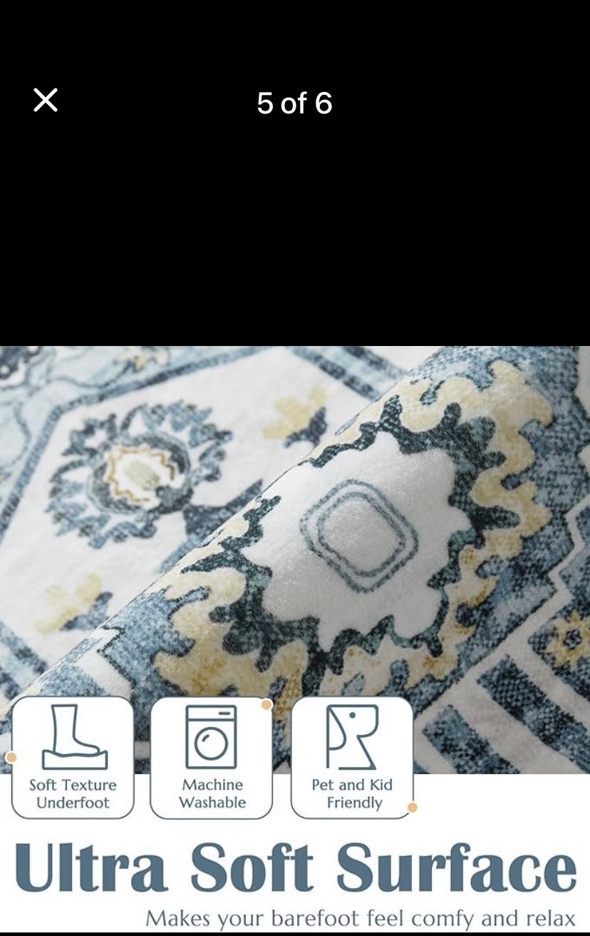 6x9 Distressed Medallion Soft Large Lightweight Carpet - photo 5