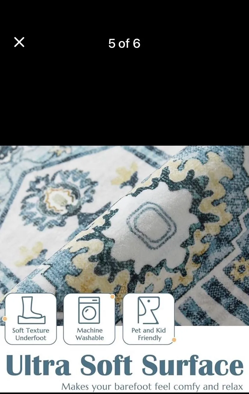 6x9 Distressed Medallion Soft Large Lightweight Carpet image indicator(5)