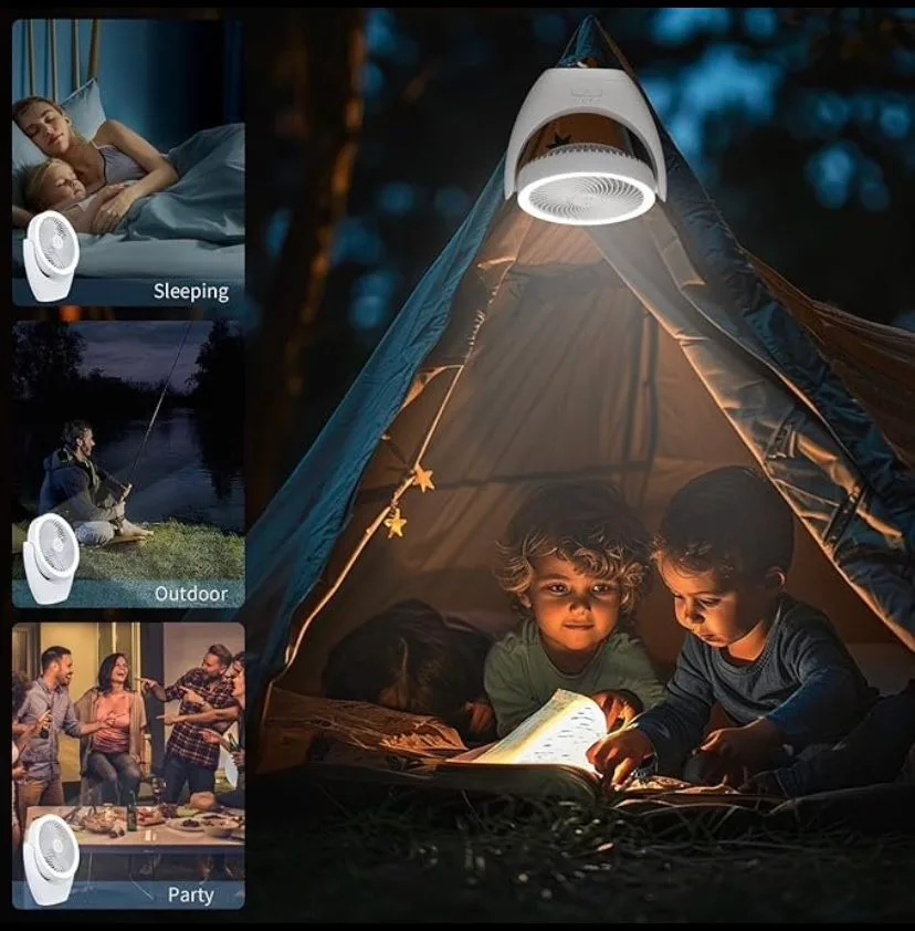 Portable Fan with LED, 12000mAh Rechargeable Battery image indicator(3)