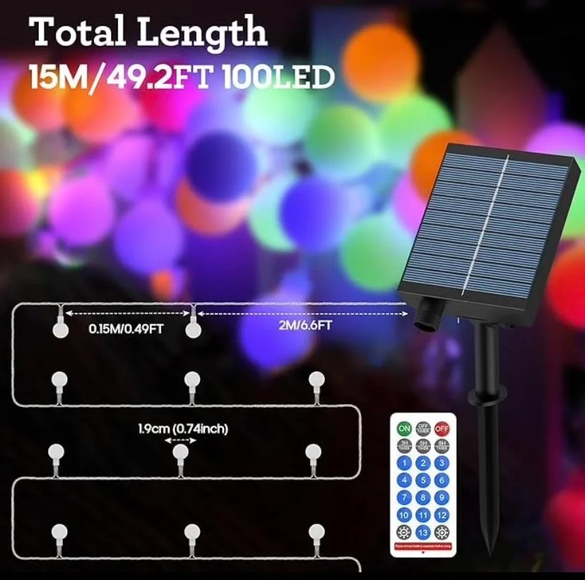 Solar String Lights with Multiple Color Modes image indicator(6)
