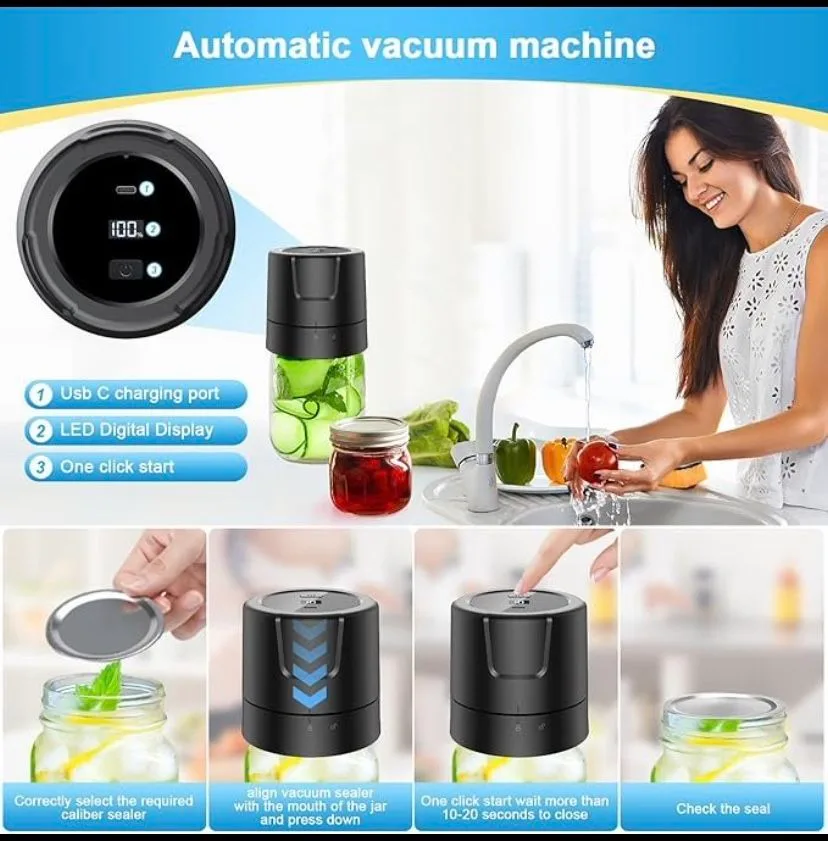 Powerful Mason Jar Vacuum Sealer image indicator(3)