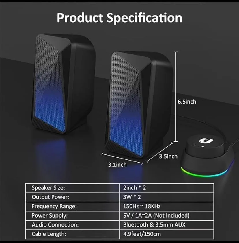 Bluetooth Desktop Computer Speakers image indicator(5)