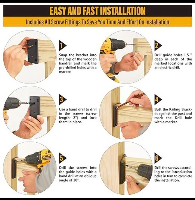 60 PCs ADC-12 Aluminum Alloy Deck Railing Brackets image indicator(5)