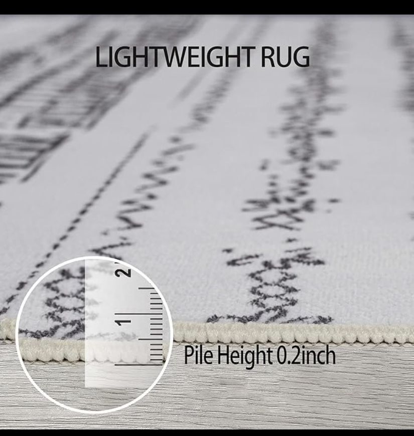 Washable 5’x7’ White and Grey Rug - photo 3
