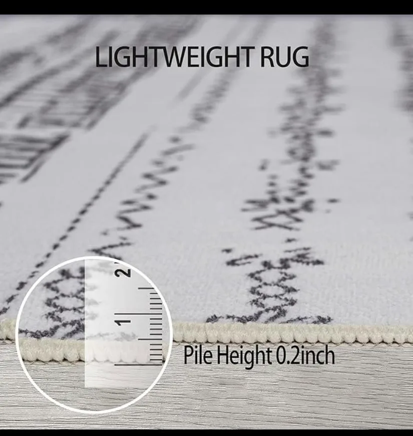 Washable 5’x7’ White and Grey Rug image indicator(3)