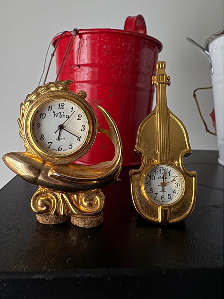 Gold Metal Brass Miniature Clock - photo 3
