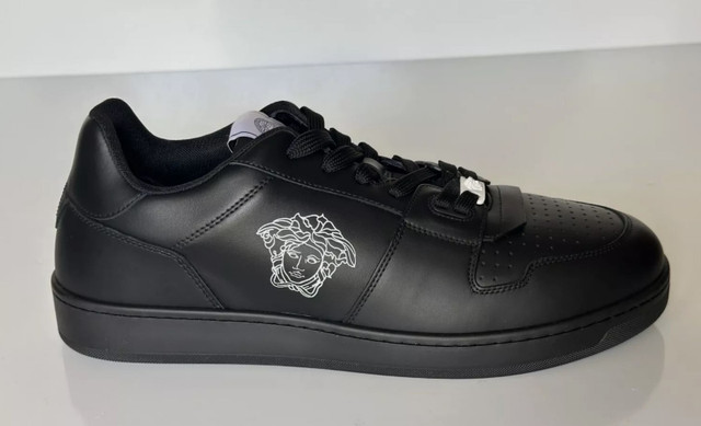 Versace Men's Medusa Logo Black Leather Sneakers Size 11