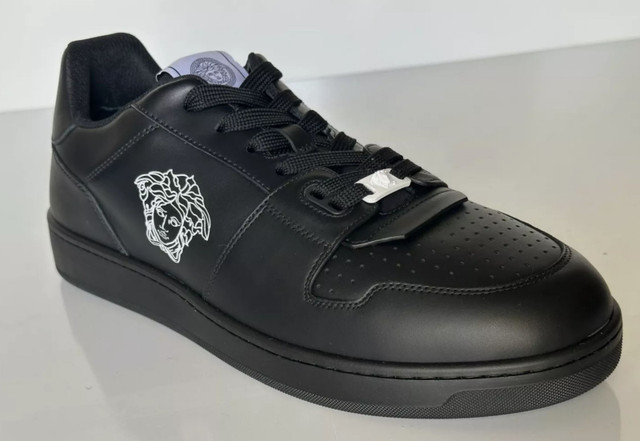Versace Men's Medusa Logo Black Leather Sneakers Size 11 - photo 3