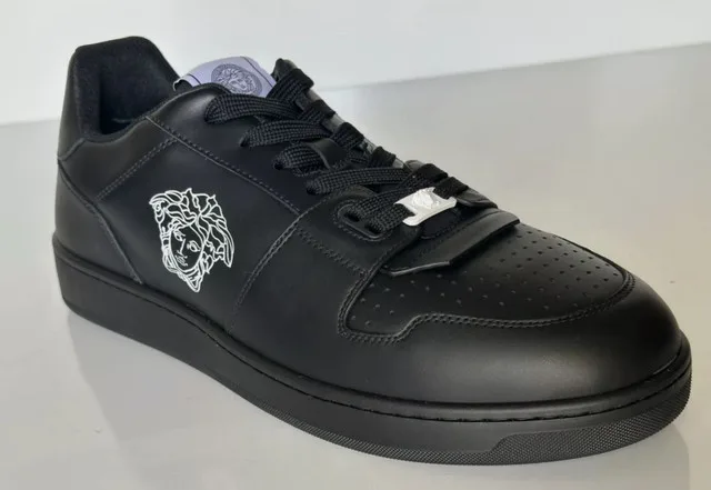 Versace Men's Medusa Logo Black Leather Sneakers Size 11 image indicator(3)