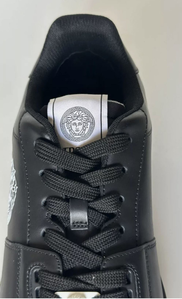 Versace Men's Medusa Logo Black Leather Sneakers Size 11 - photo 4