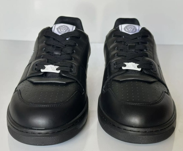 Versace Men's Medusa Logo Black Leather Sneakers Size 11 - photo 5