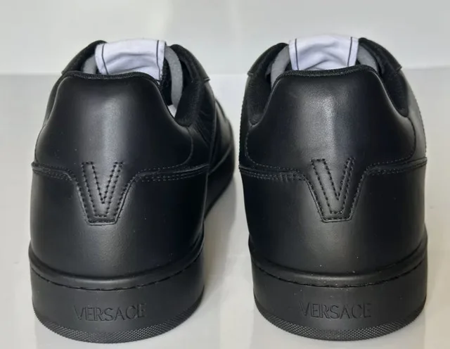 Versace Men's Medusa Logo Black Leather Sneakers Size 11 image indicator(6)