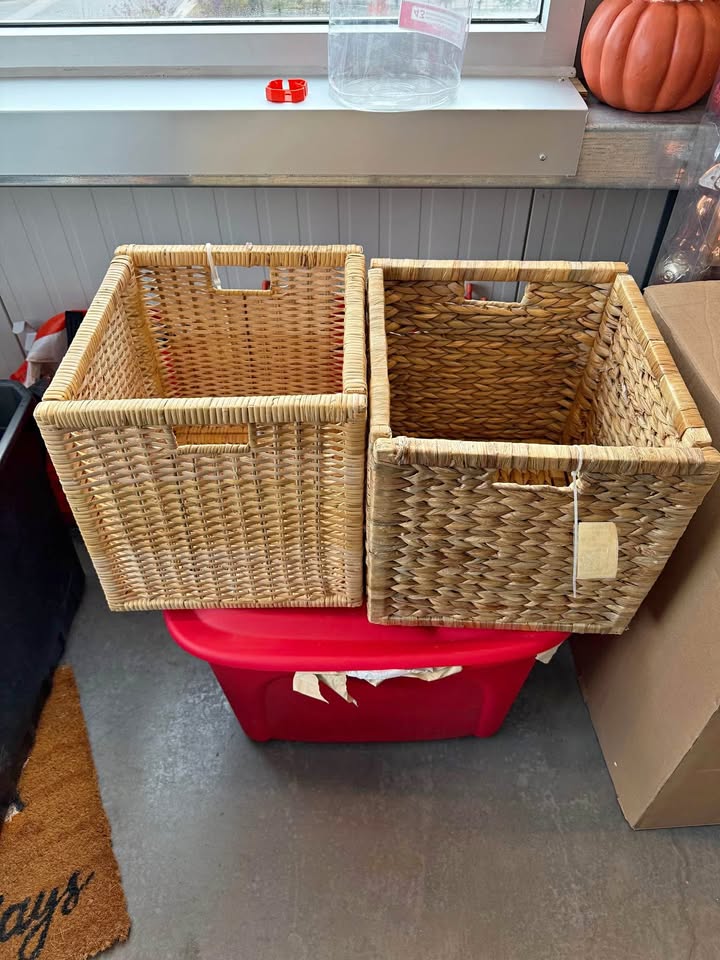 IKEA wicker storage baskets