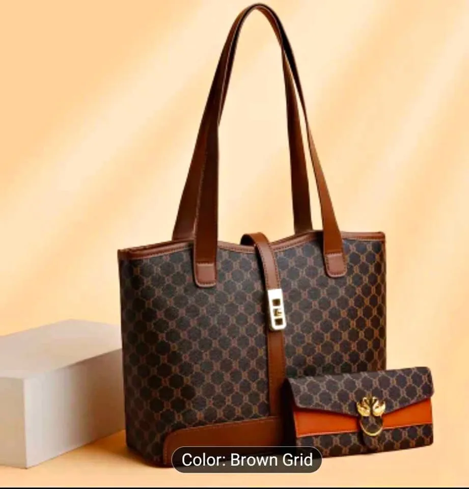 Brand new stylish women's tote bag and Wallet set thumbnail