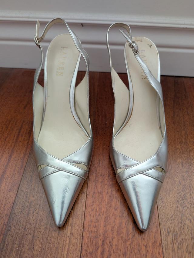 Ralph Lauren silver high heels