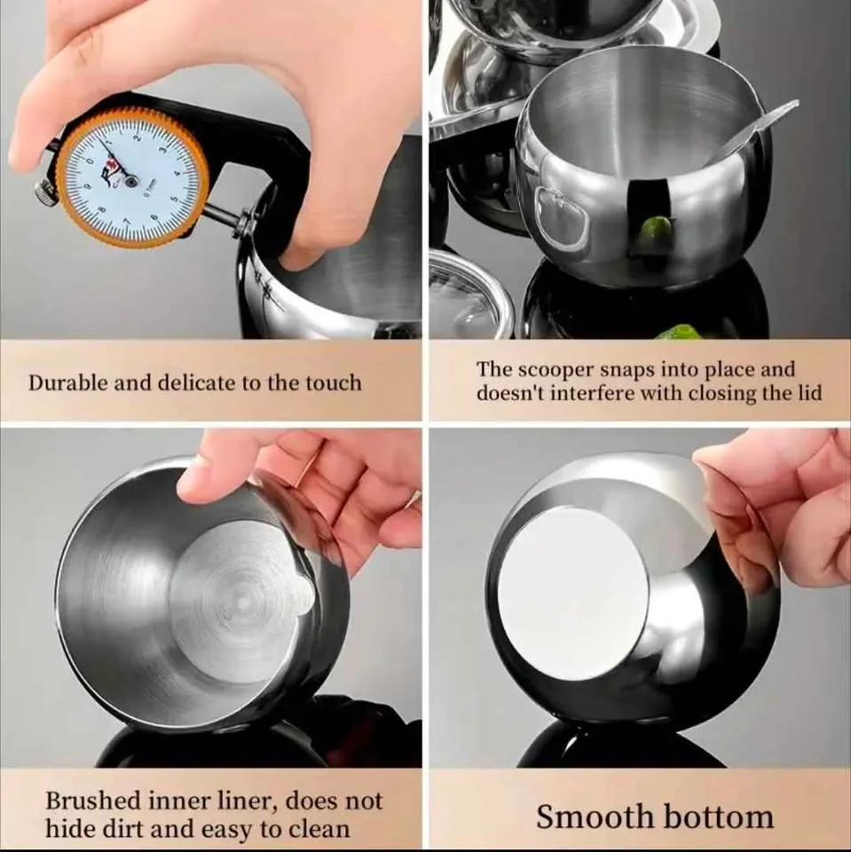 Brand new 304 stainless steel 3pc seasoning jar set image indicator(3)