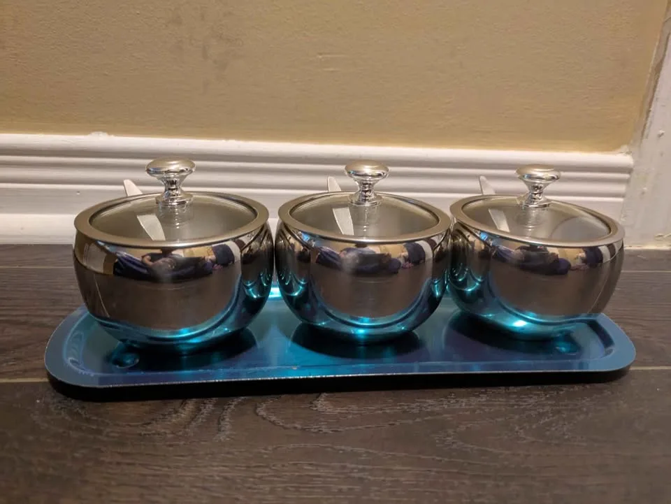 Brand new 304 stainless steel 3pc seasoning jar set image indicator(6)