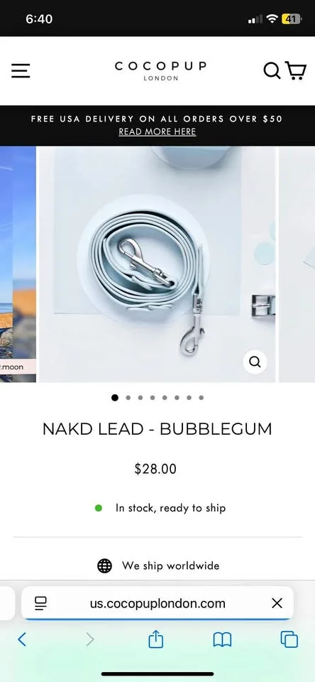 Cocopup Waterproof Dog Leash & Collar ( NEW WOT) thumbnail