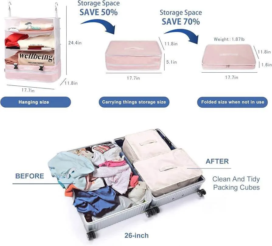 New Travel Luggage Organizer -Pink, XL image indicator(5)