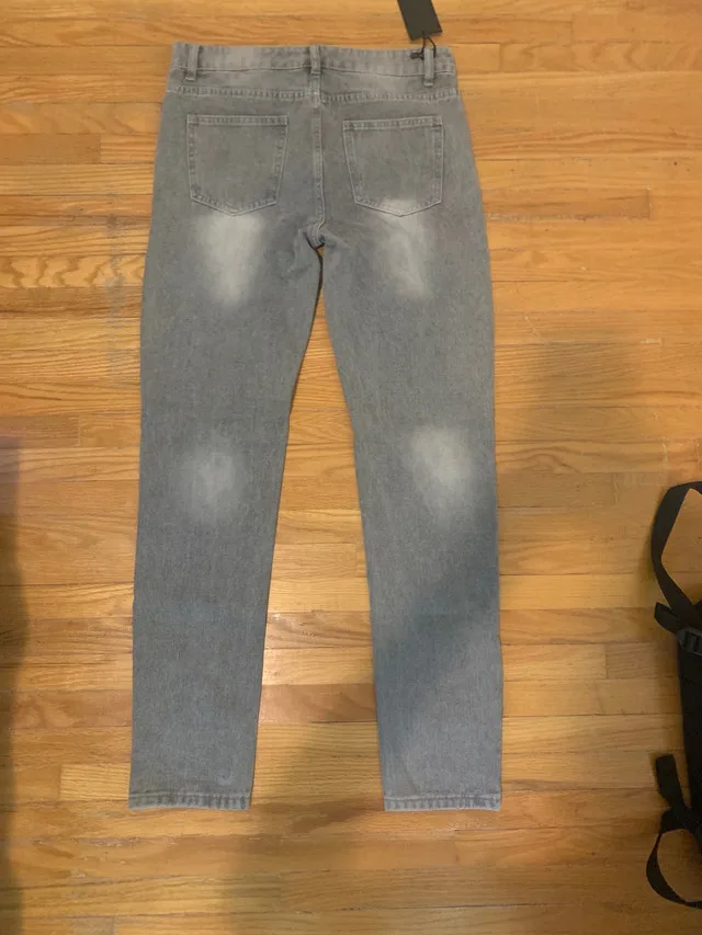 Boys Ripped Jeans Denim Pants Striaght Cut image indicator(2)