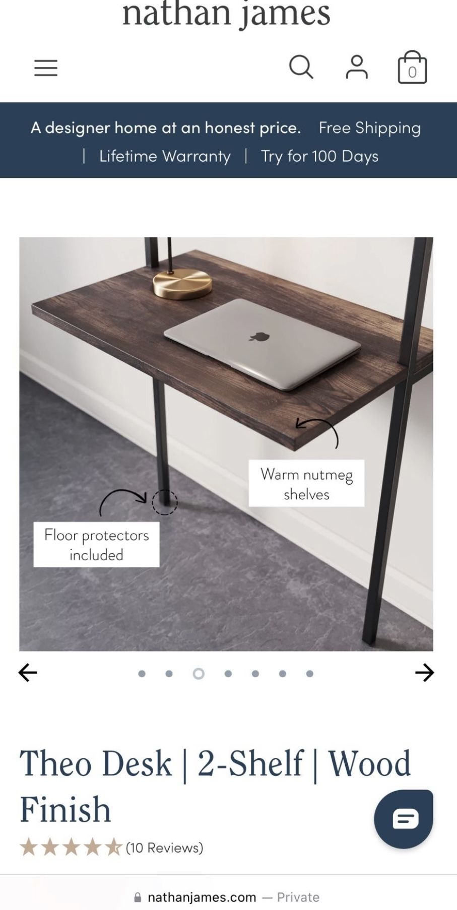 Nathan James ‘Theo’ Wall Mounted 2-Shelf Desk - photo 3