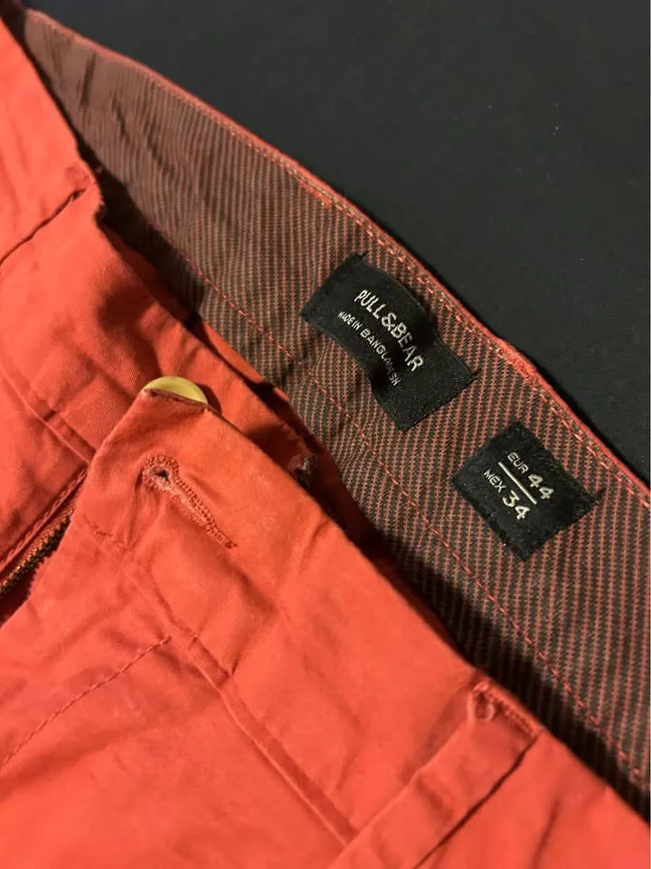 Pull & Bear TerraCotta Chino Pants - Size EUR 44 image indicator(3)