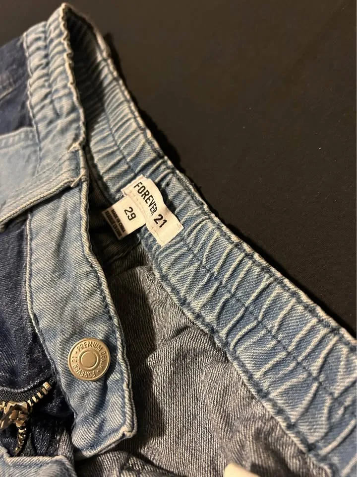 Forever 21 Patchwork Baggy Denim Jeans - Size 29 image indicator(3)