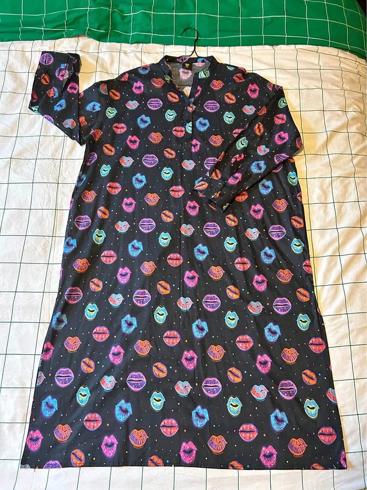 Ego Funky Glow Up Lips Printed Long Shirt - Size Medium thumbnail