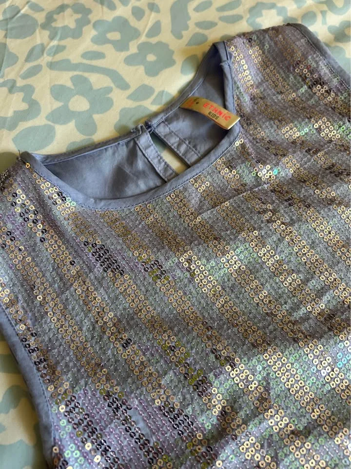 Ethnic Plazzo Set with Sequined Embroidery- Size 9 - 10 Years image indicator(2)