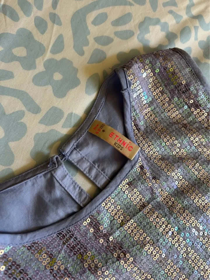 Ethnic Plazzo Set with Sequined Embroidery- Size 9 - 10 Years image indicator(3)