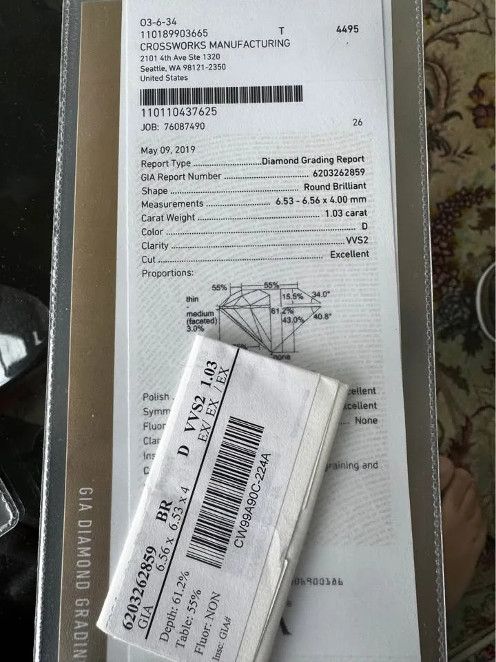 D VVS 1.03ct Diamond ring + more (GIA certified) image indicator(7)