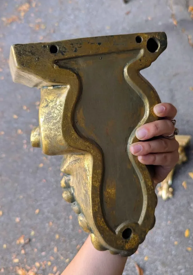 Vintage Gilt Wall Corbels / Architectural Shelf Brackets image indicator(3)