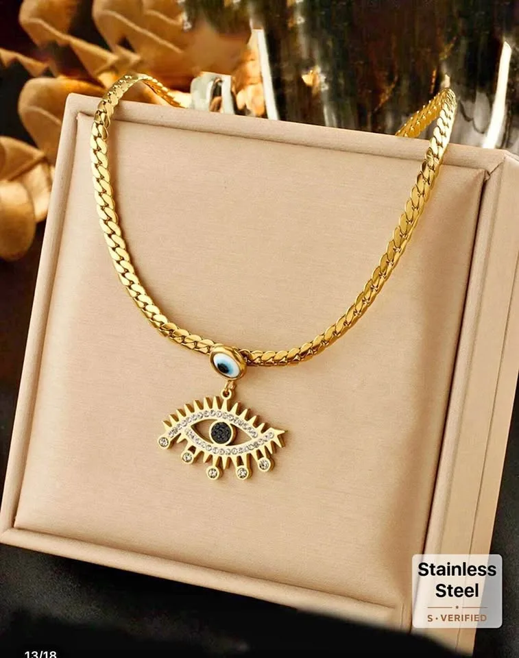 18k gold plated stainless steel necklace thumbnail