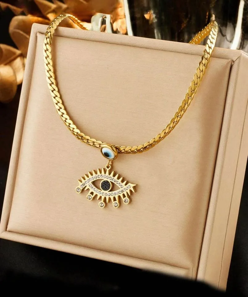 18k gold plated stainless steel necklace image indicator(4)