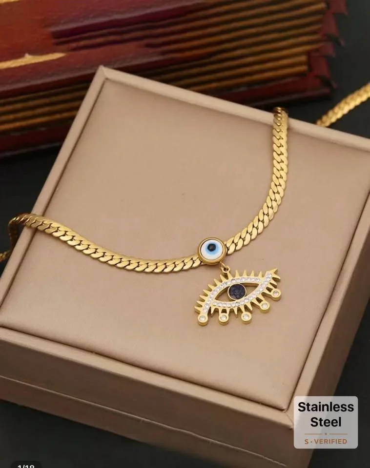 18k gold plated stainless steel necklace image indicator(5)