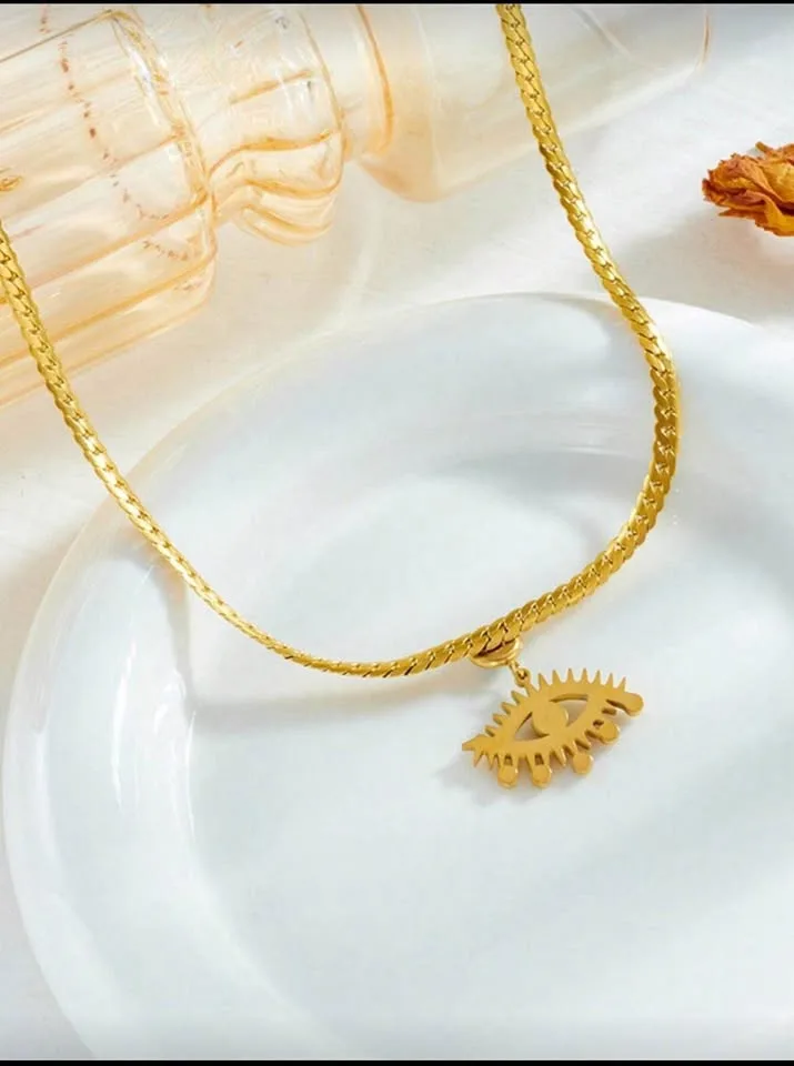 18k gold plated stainless steel necklace image indicator(6)