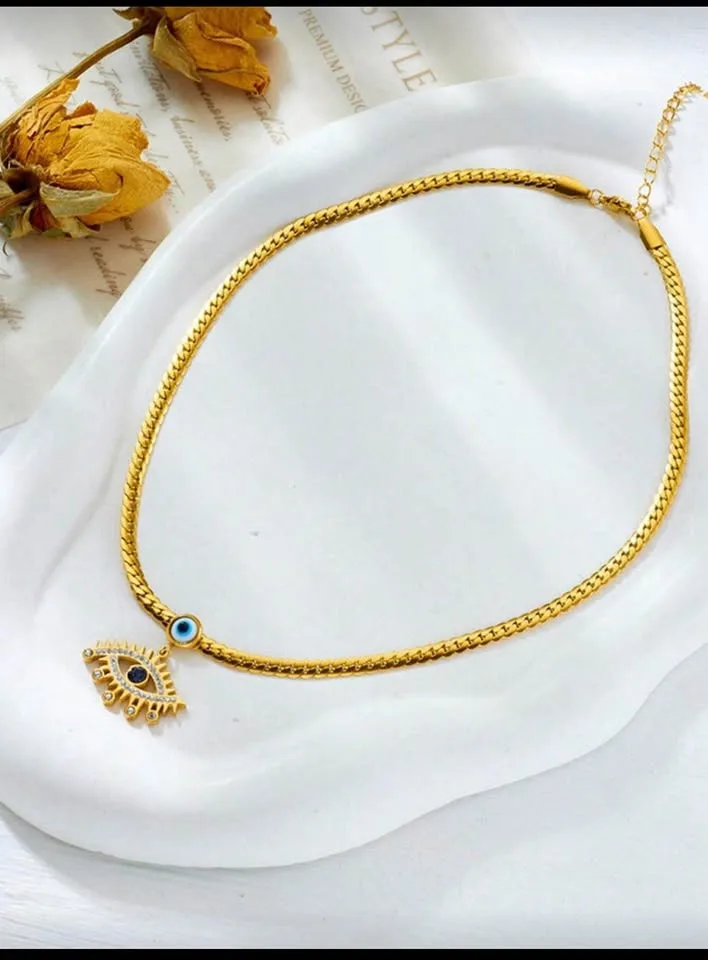18k gold plated stainless steel necklace image indicator(7)