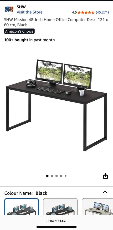 EUC Sturdy Black Computer Desk
