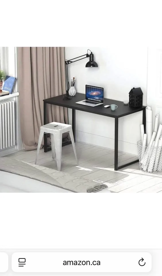 EUC Sturdy Black Computer Desk image indicator(2)