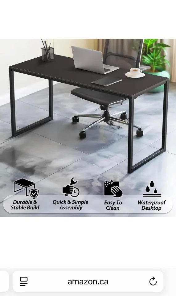 EUC Sturdy Black Computer Desk image indicator(3)