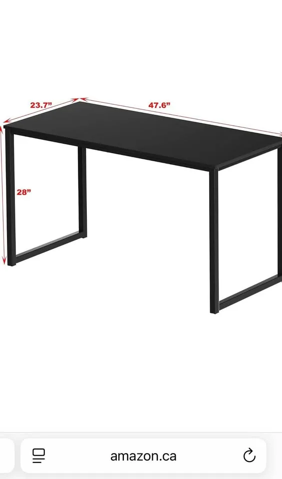 EUC Sturdy Black Computer Desk image indicator(4)