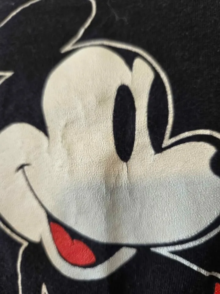 Vintage 90s Mickey Mouse T Shirt Black Sz Large USA MADE image indicator(3)